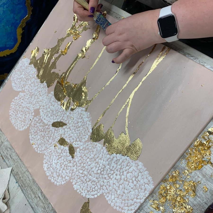 Мастер- класс по интерьерной картине с золотой поталью (1 персона)