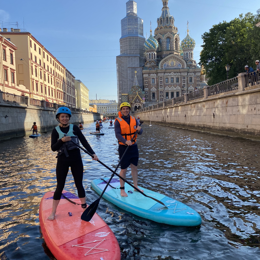 Сап прогулка на рассвете Спас на Крови