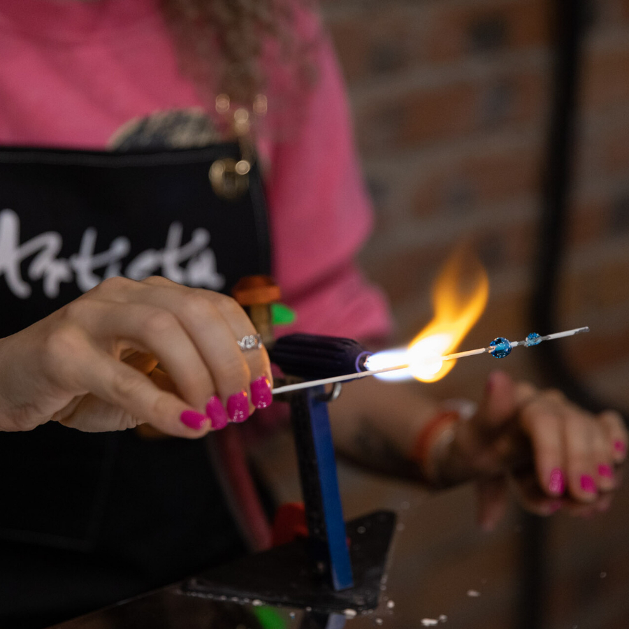 Мастер- класс лэмпворк "браслет и серьги" для двоих