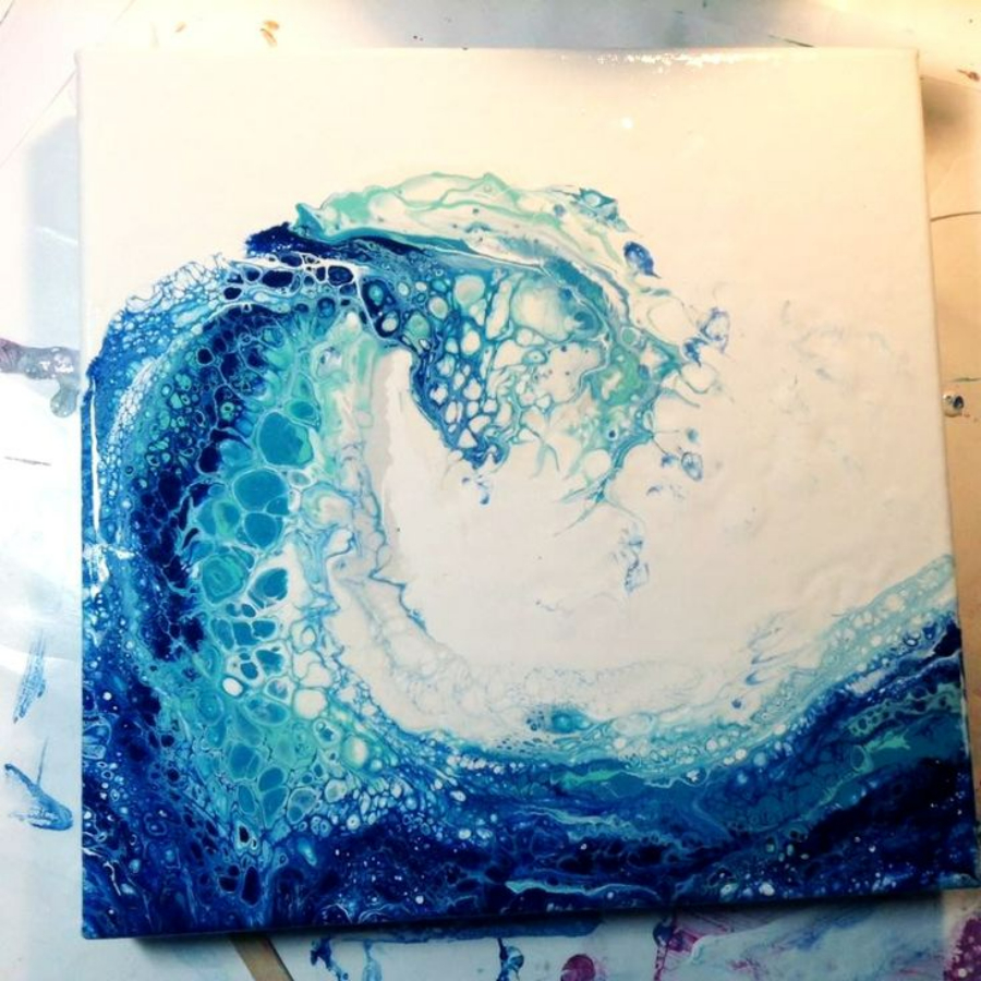 Мастер класс по жидкому акрилу "Fluid Art" 40 см для компании