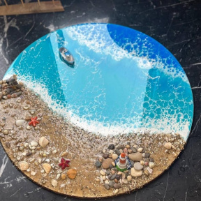 Мастер-класс по эпоксидной смоле в технике "Море" (4 персоны)