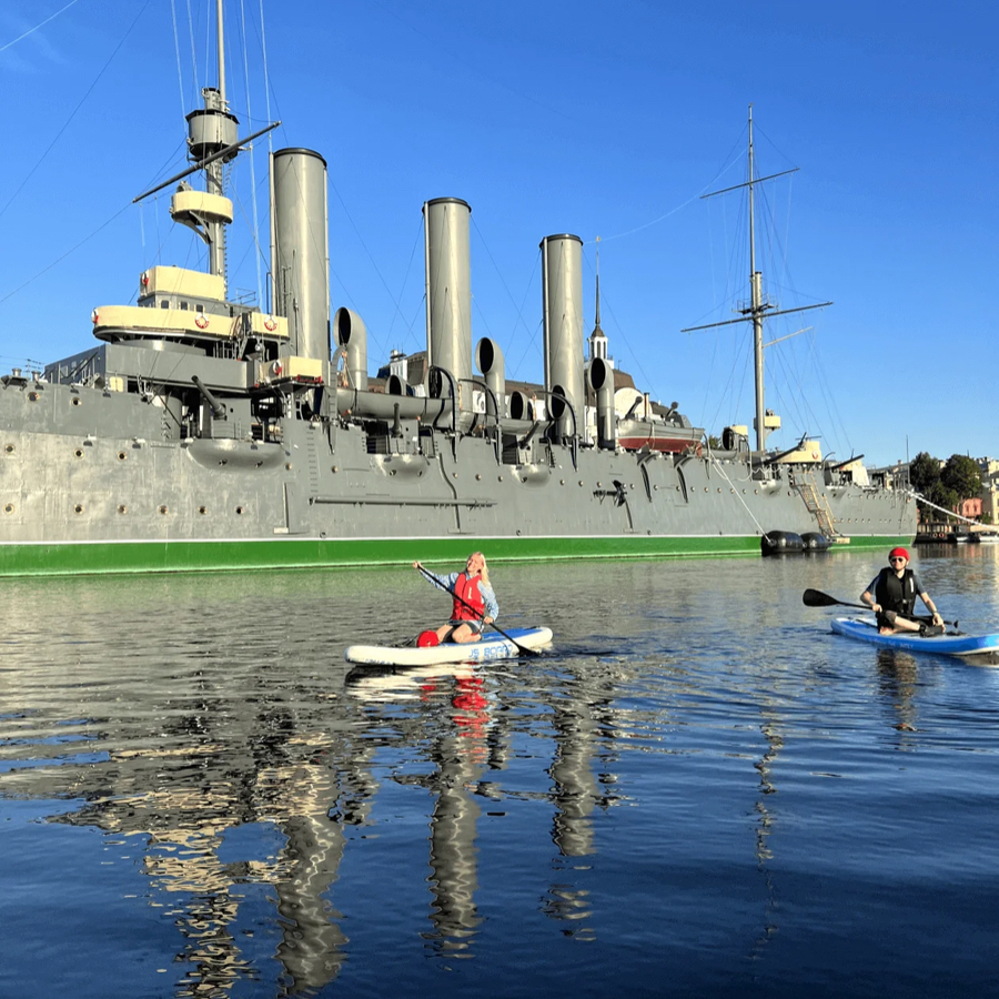 Сап прогулка по маршруту «Петропавловская крепость и крейсер Аврора»