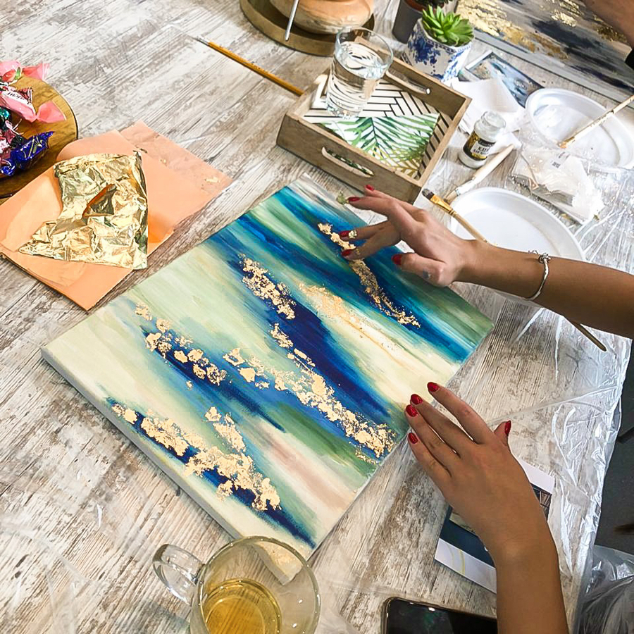 Мастер- класс по интерьерной картине с золотой поталью (2 персоны)