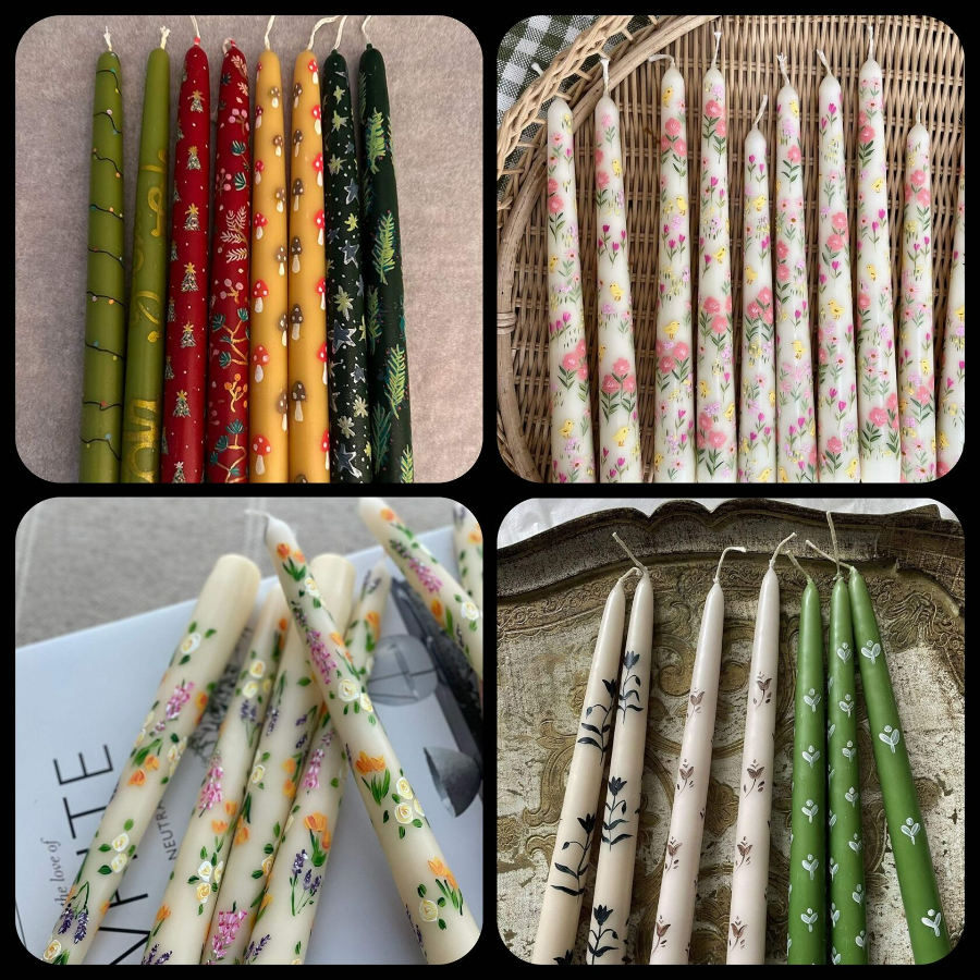 Мастер класс "Акриловая роспись парафиновых свечей" 4 шт для семьи