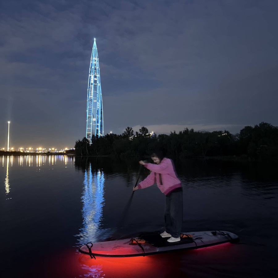 Сап прогулка маршрут «Прозрачные сапы с подсветкой у Лахты»