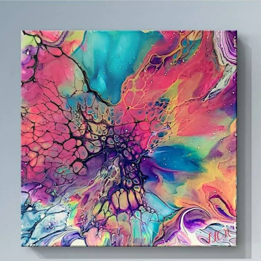 Мастер класс по жидкому акрилу "Fluid Art" 40 см для компании