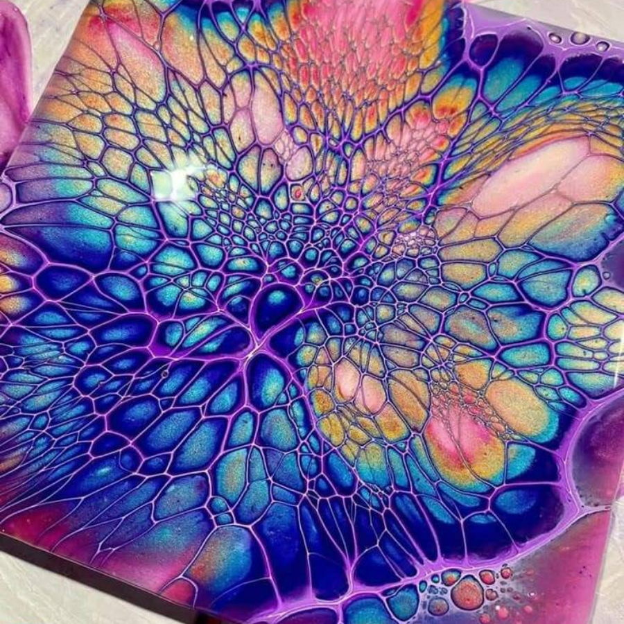 Мастер класс по жидкому акрилу "Fluid Art" 30 см для компании