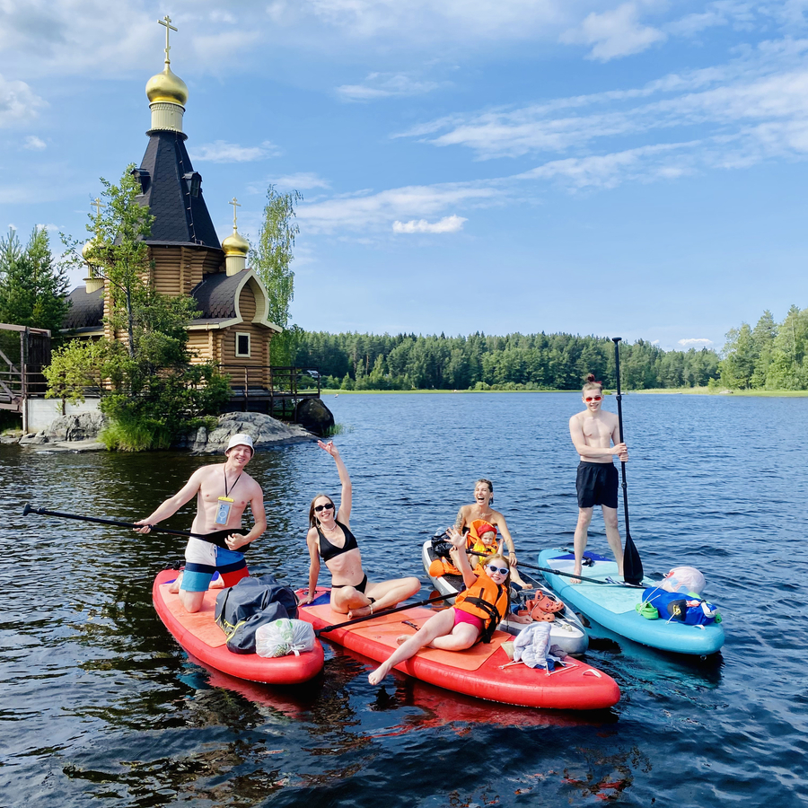 Сап прогулка р. Вуокса Церковь на камне для семьи